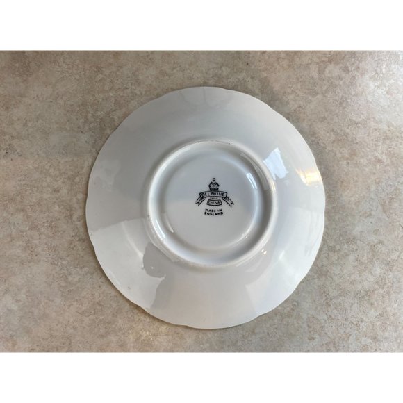 Delphine Bone China Tea Cup and Saucer England White Pink Roses - Picture 9 of 9